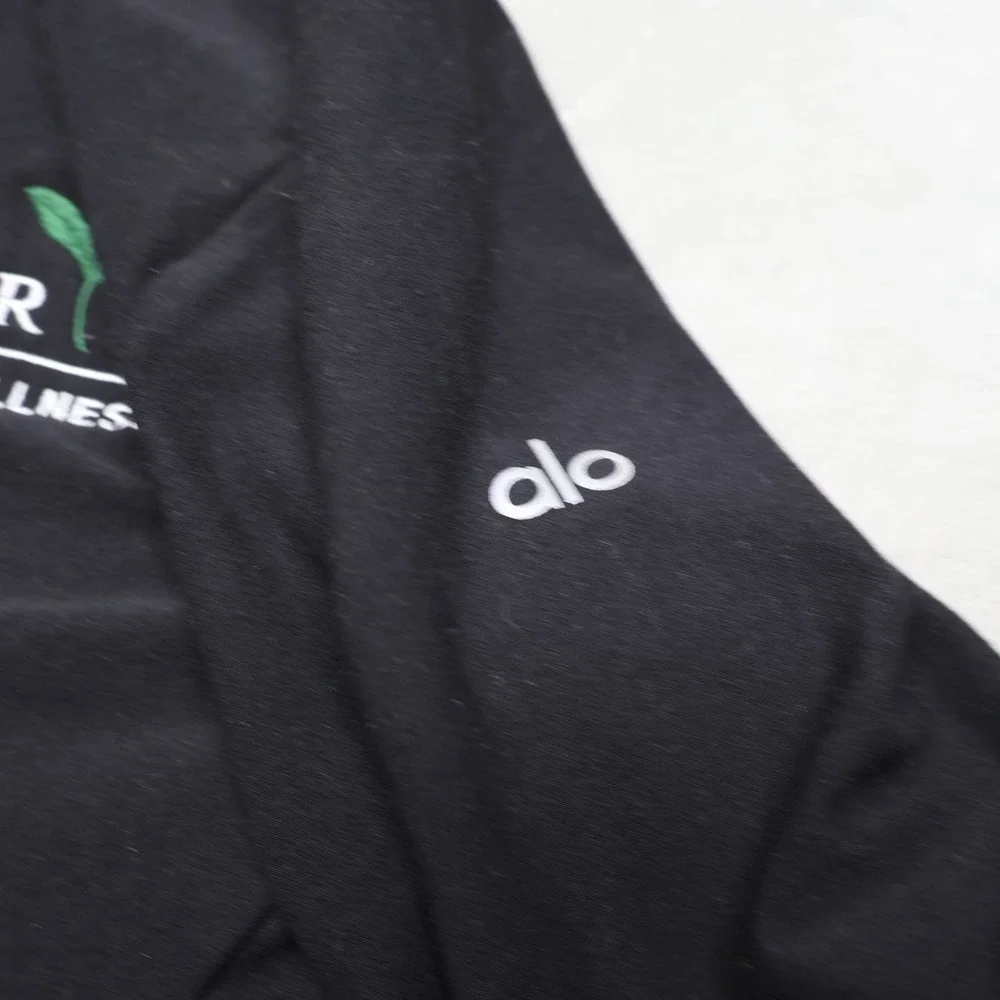 Alo Sweatshirt Womens Small Black 1/4 Zip Pullover Stretch Athletic Gym Yoga LOG
